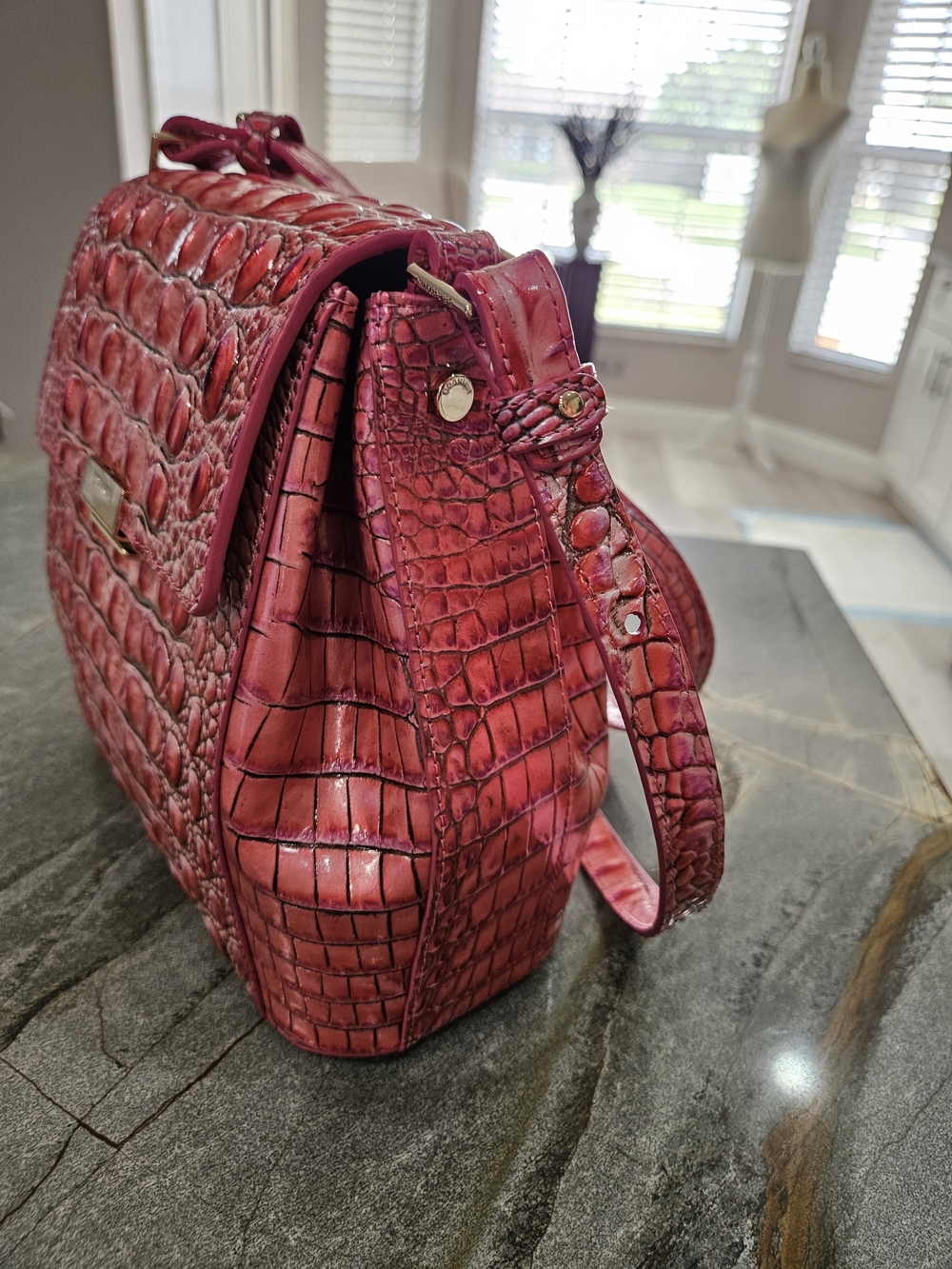 Brahmin Margo Coral Snapdragon Melbourne Leather Crossbody NWOT - Picture 7 of 12